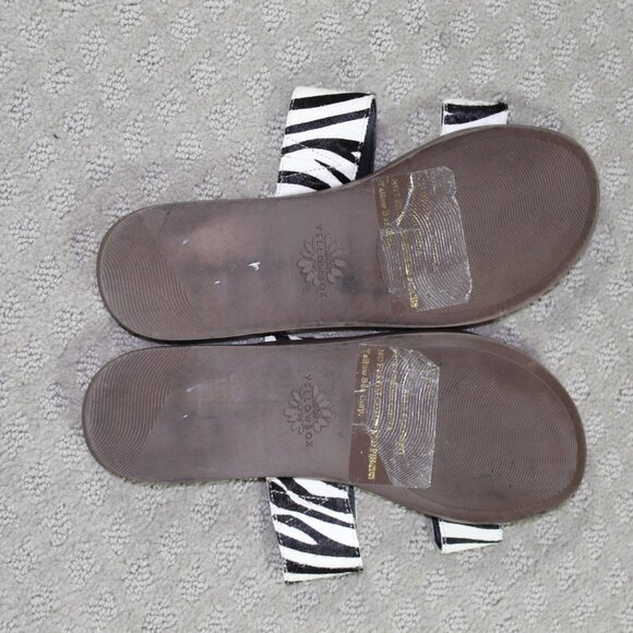 Yellow Box Women's Size 8.5 Blasius Zebra Striped Cow Hair Slide Sandals - Picture 7 of 7